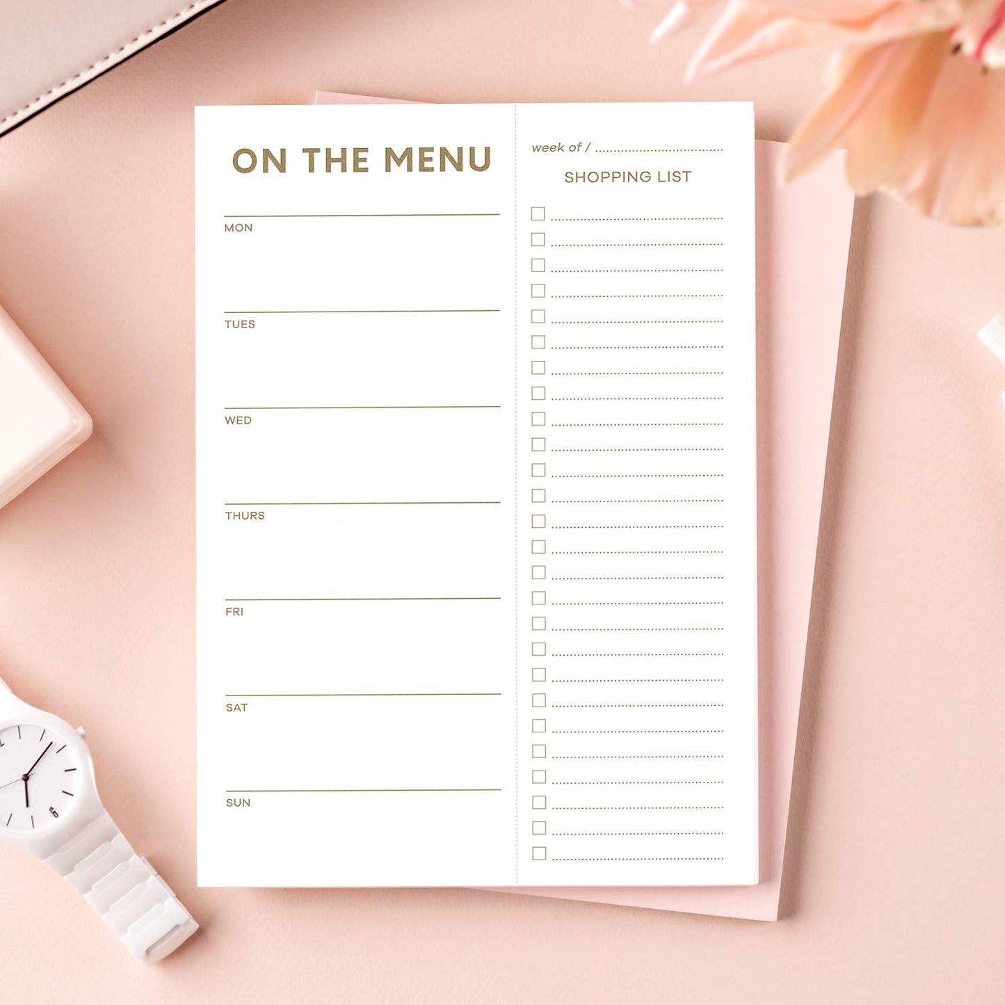 Sweetzer & Orange Gold Meal Planner and Grocery List Magnetic Notepad. 7x10” Meal Planning Pad with Tear Off Shopping List. Plan Weekly Menu Food for Weight Loss or Dinner List for Family!